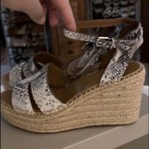 New Franco Sarto leather snake skin Espadrilles sz 9.5